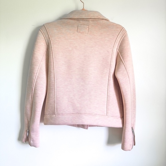 Old Navy Pastel Pink heathered Soft Padded Moto Jacket sz Small - Picture 6 of 8
